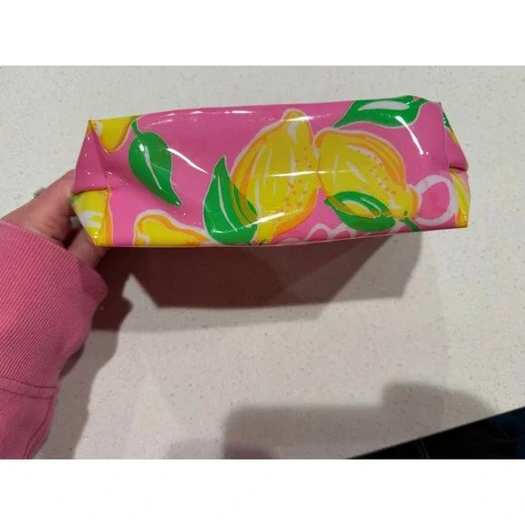 Lilly Pulitzer for Estee Lauder Cosmetic Pouch Pink/Yellow - Picture 3 of 4